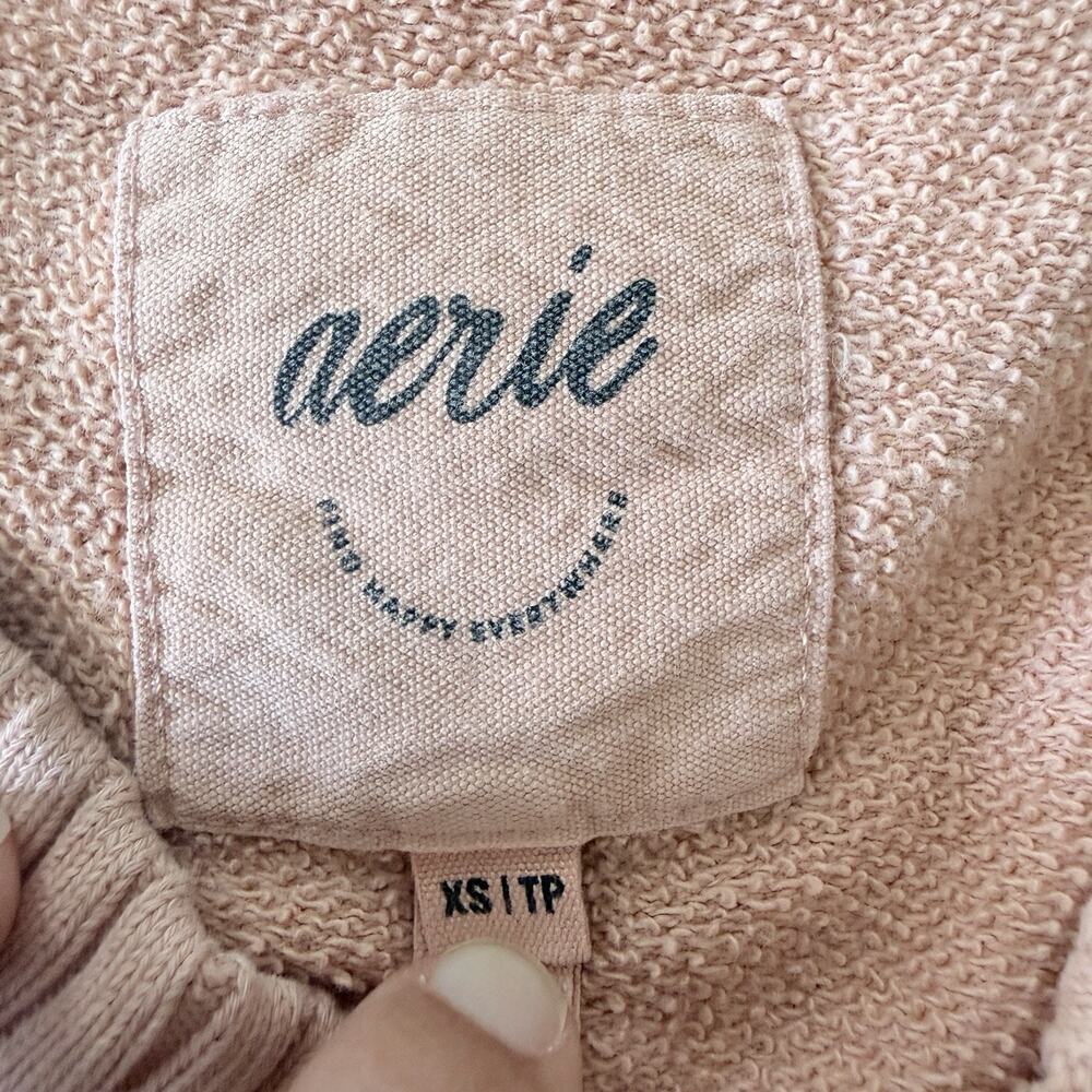 Aerie Women’s Sweater V-Neck Pink - Peach Long Sleeve Size XS Oversized - Picture 4 of 5